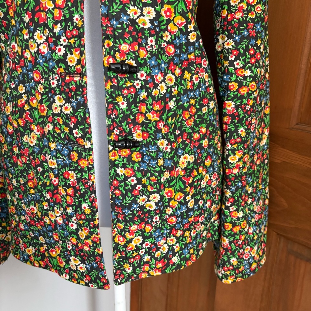 Vintage Handmade 1970s Small ? Boho Cottagecore Floral Hippie Quilted Jacket - Picture 3 of 6